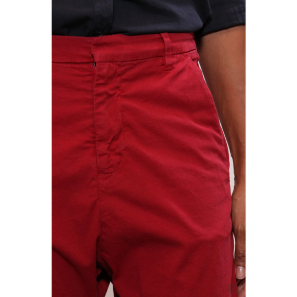 Nili Lotan Paris Pants $345 Drop Crotch Slouchy Cotton Crop Sunkissed Red - Picture 4 of 7